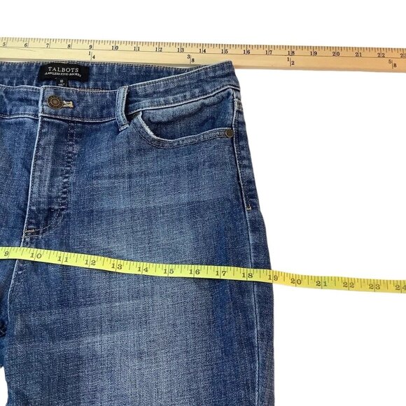 Talbots Mid Rise Ankle Raw Hem Blue Denim Jeans Womens Size 10 - Picture 6 of 11